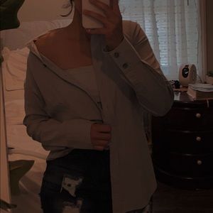 Gray button up